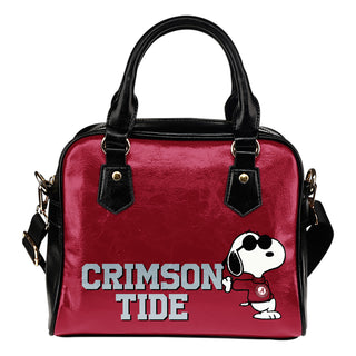 Alabama Crimson Tide Cool Sunglasses Snoopy Shoulder Handbags Women Purse