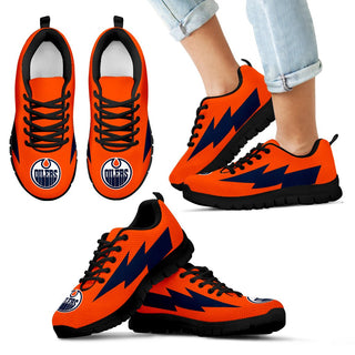 Perfect Style Edmonton Oilers Sneakers Thunder Lightning Amazing Logo