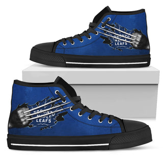 Scratch Of The Wolf Toronto Maple Leafs High Top Shoes
