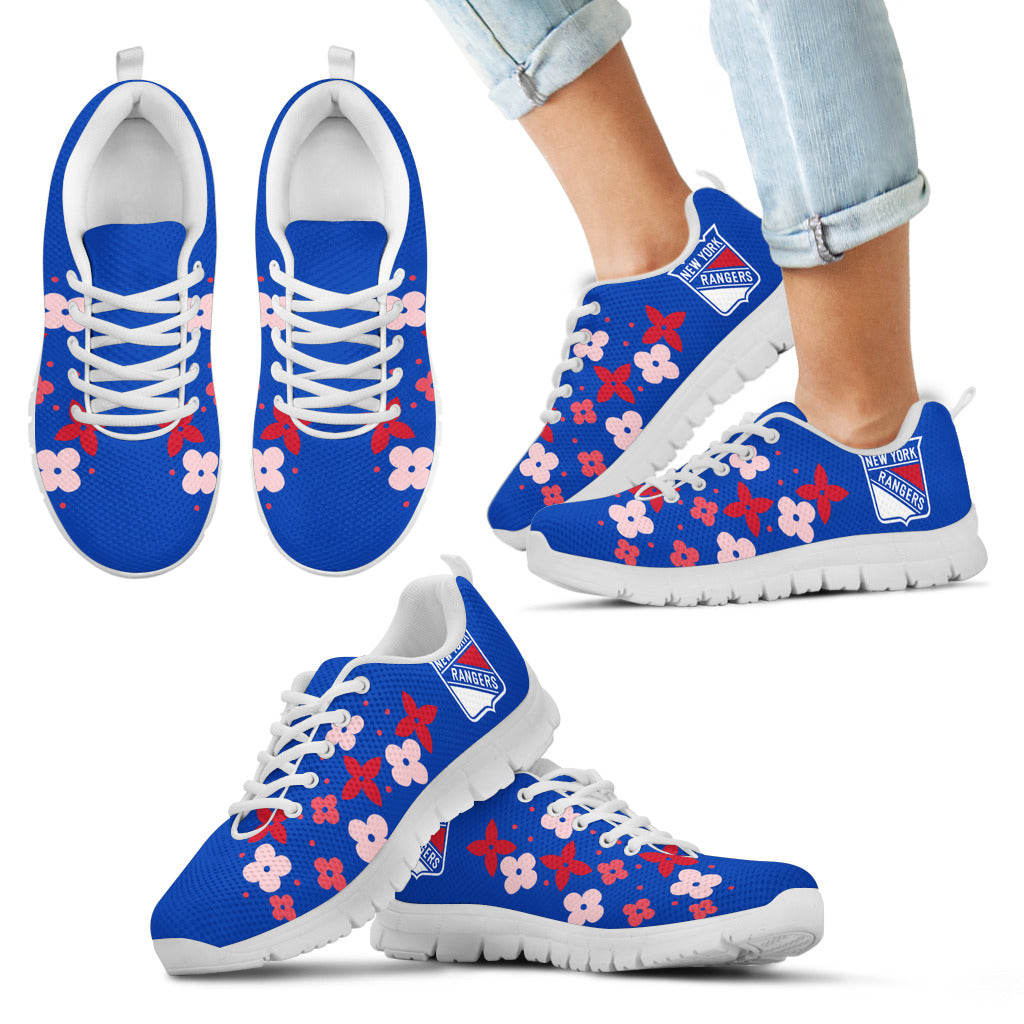 Flowers Pattern New York Rangers Sneakers