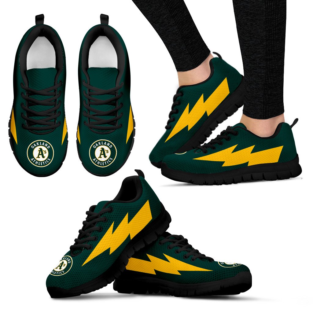 Lovely Style Oakland Athletics Sneakers Thunder Lightning Amazing Logo