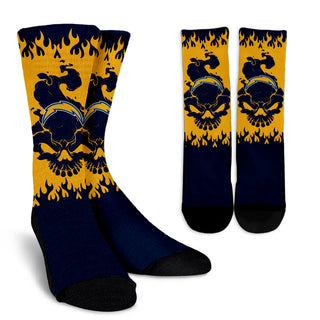 Los Angeles Chargers Colorful Skull Socks