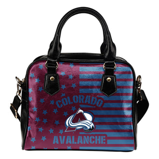 Twinkle Star With Line Colorado Avalanche Shoulder Handbags