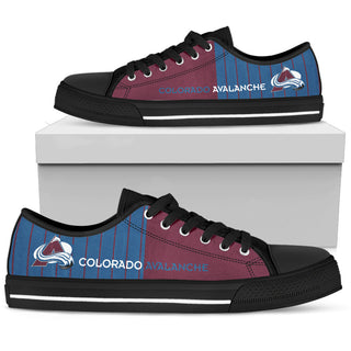 Simple Design Vertical Stripes Colorado Avalanche Low Top Shoes