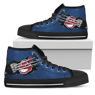 Scratch Of The Wolf Cleveland Indians High Top Shoes