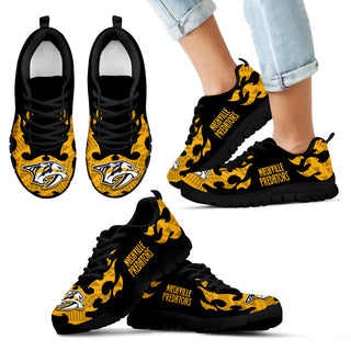 Tribal Flames Pattern Nashville Predators Sneakers