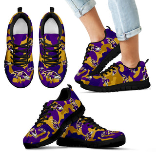 Baltimore Ravens Cotton Camouflage Fabric Military Solider Style Sneakers