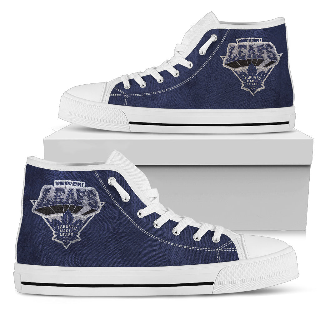 3D Simple Logo Toronto Maple Leafs High Top Shoes