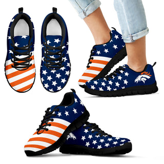 America Flag Full Stars Stripes Denver Broncos Sneakers