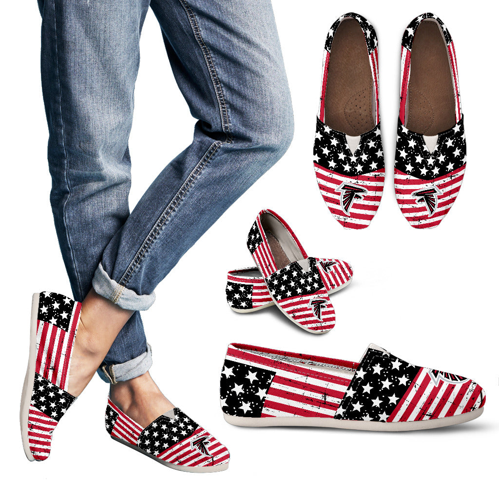 Star Stripers America Flag Atlanta Falcons Women Casual Shoes