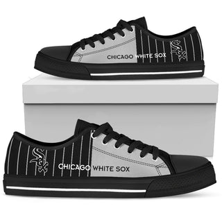 Simple Design Vertical Stripes Chicago White Sox Low Top Shoes