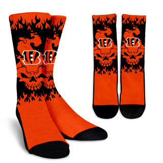 Cincinnati Bengals Colorful Skull Socks