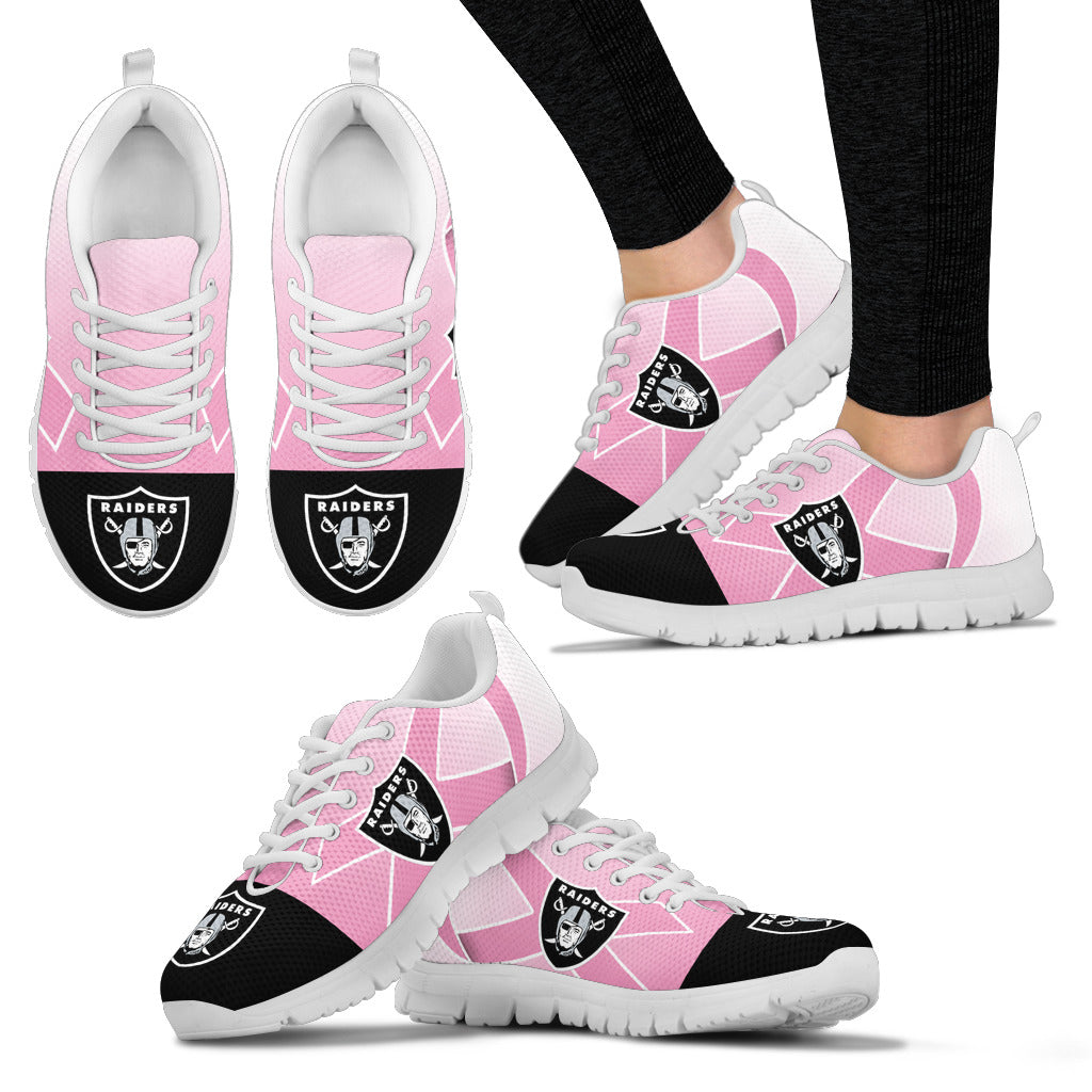 Oakland Raiders Cancer Pink Ribbon Sneakers