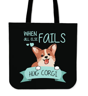When All Else Fails Hug Corgi Tote Bags