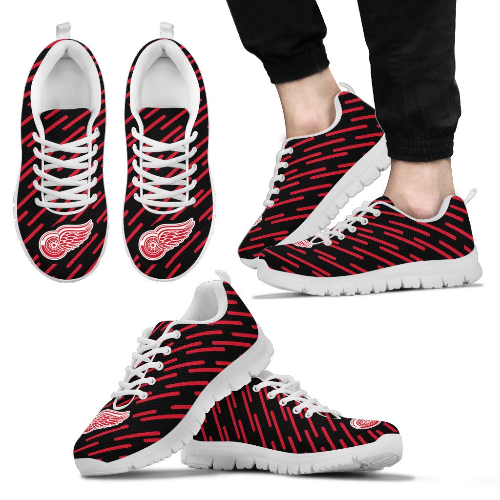 Marvelous Striped Stunning Logo Detroit Red Wings Sneakers