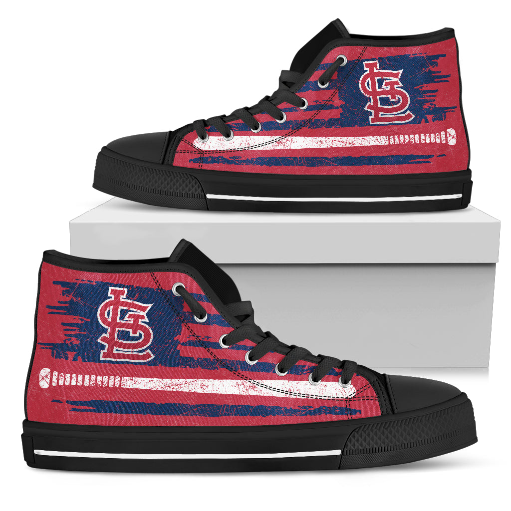 American Flag Vintage Baseball St. Louis Cardinals High Top Shoes