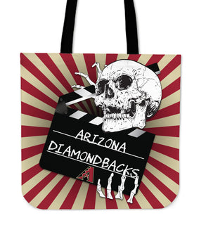 Clapper Film Skull Arizona Diamondbacks Tote Bags