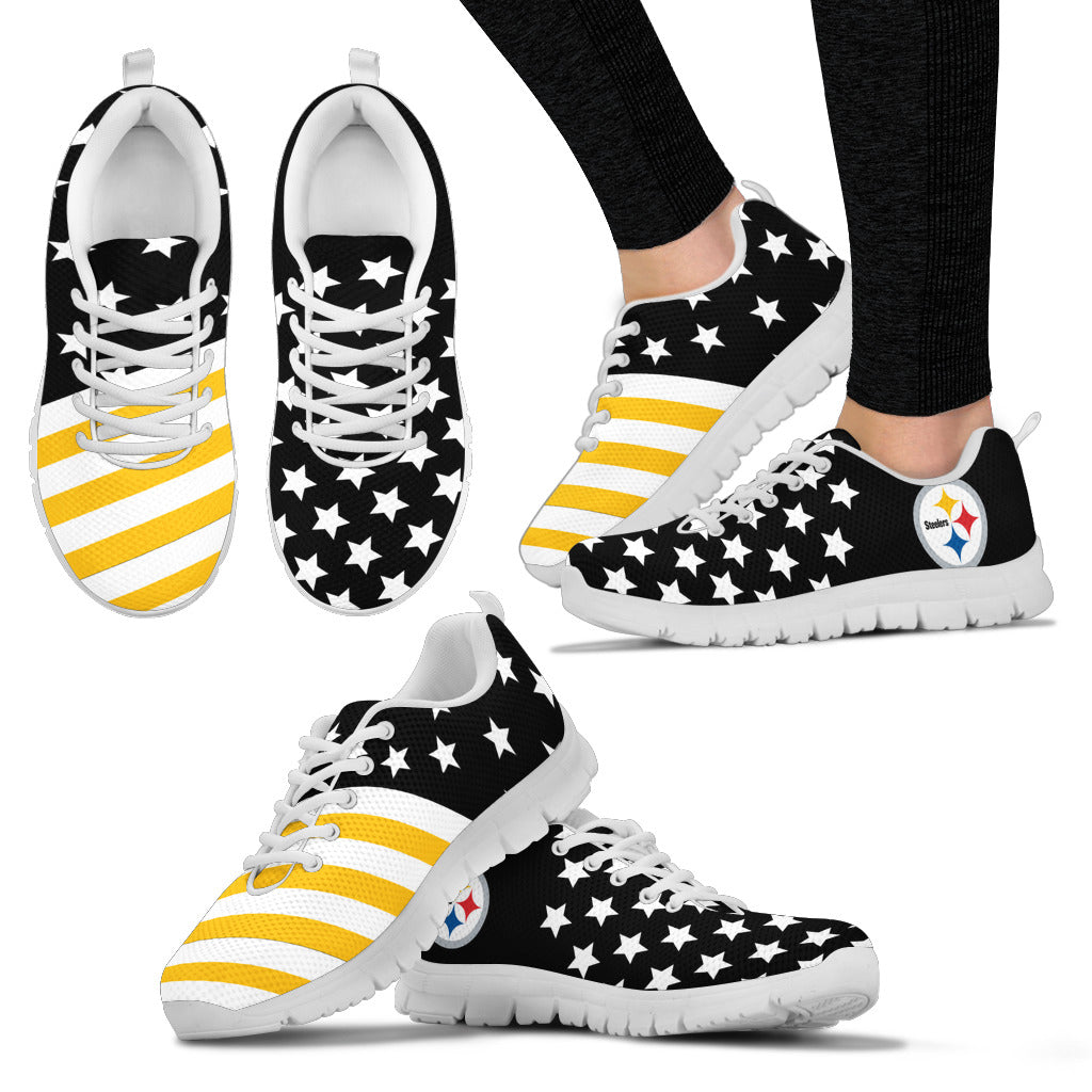 America Flag Full Stars Stripes Pittsburgh Steelers Sneakers