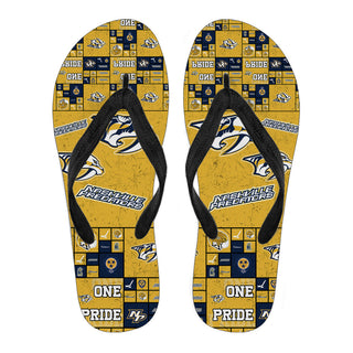 Pride Flag Nashville Predators Flip Flops