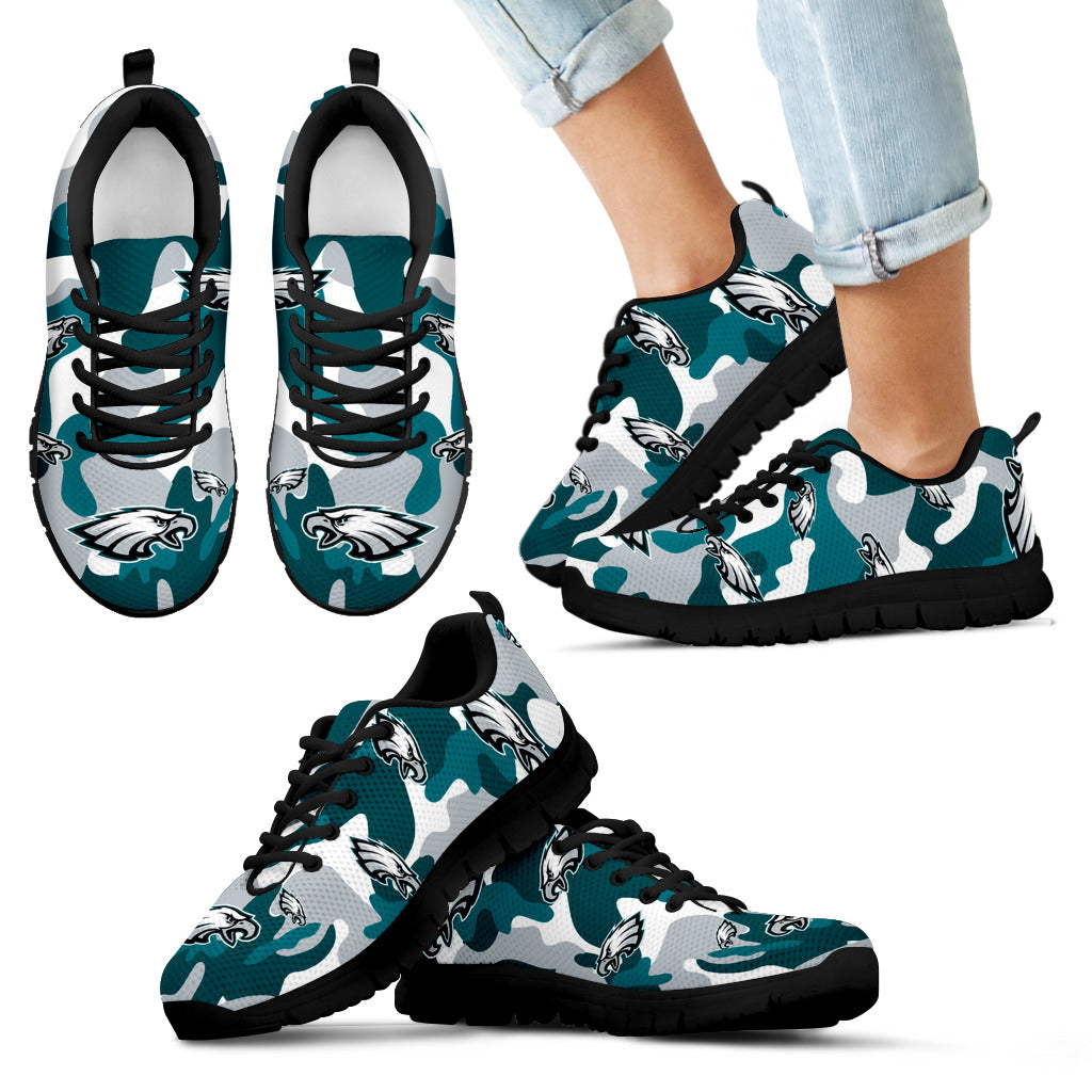 Philadelphia Eagles Cotton Camouflage Fabric Military Solider Style Sneakers