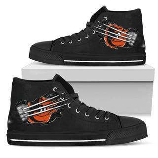 Scratch Of The Wolf Baltimore Orioles High Top Shoes