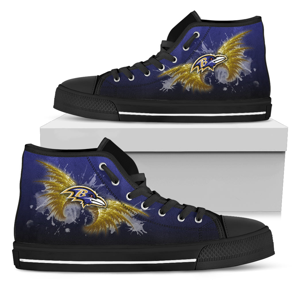 Angel Wings Baltimore Ravens High Top Shoes