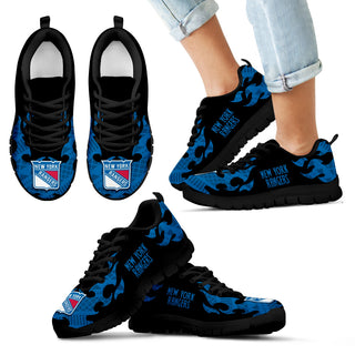 Tribal Flames Pattern New York Rangers Sneakers