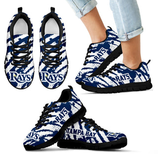 Stripes Pattern Print Tampa Bay Rays Sneakers V3