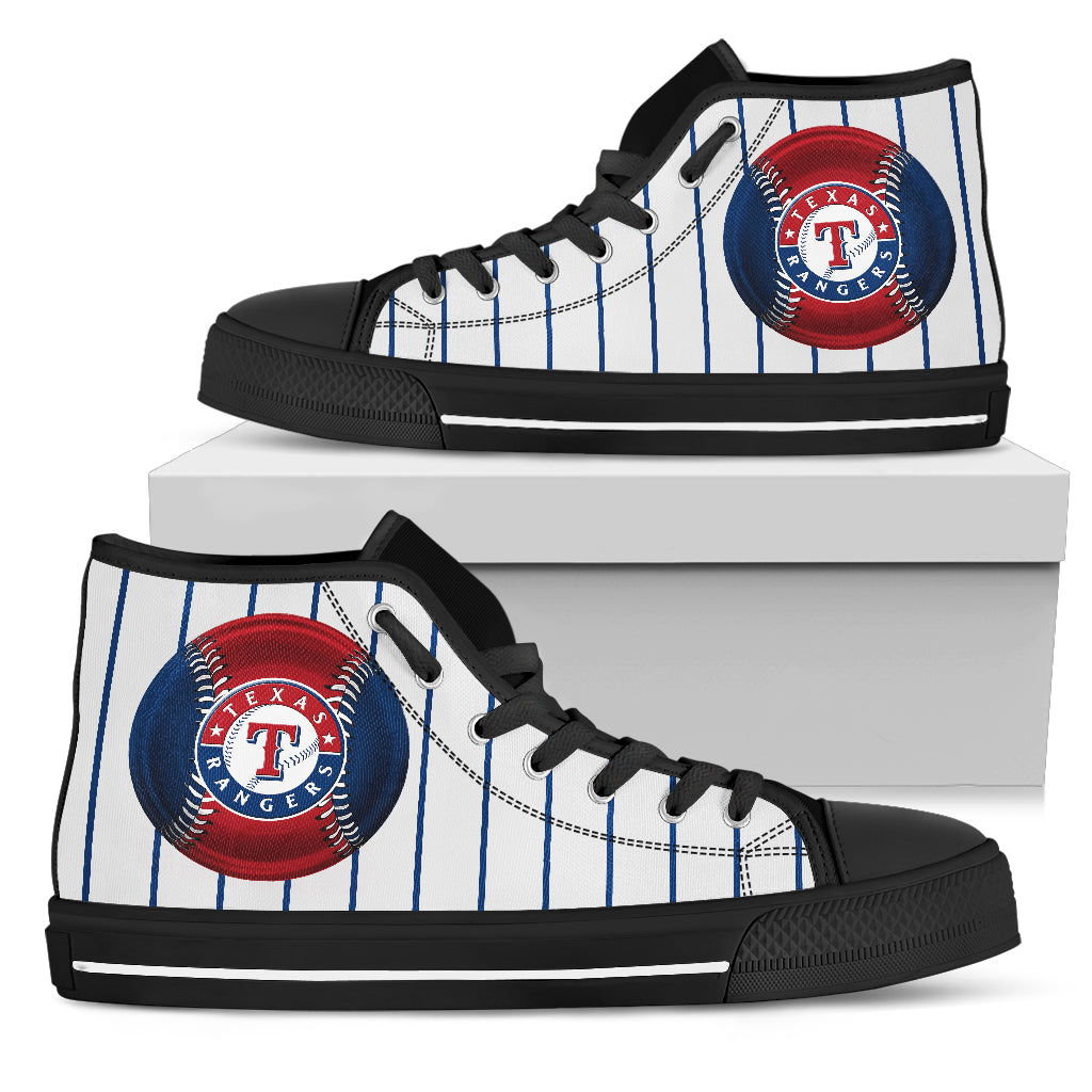 Straight Line With Deep Circle Texas Rangers High Top Shoes