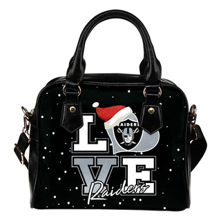Love Word Christmas Sweet Oakland Raiders Shoulder Handbags