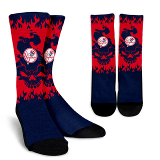 New York Yankees Colorful Skull Socks