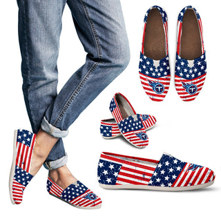 Star Stripers America Flag Tennessee Titans Women Casual Shoes