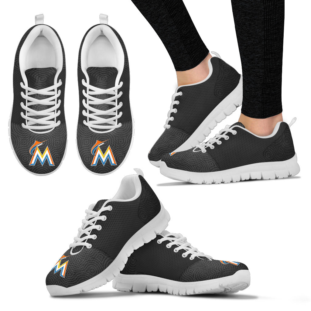 Seamless Line Magical Wave Beautiful Miami Marlins Sneakers