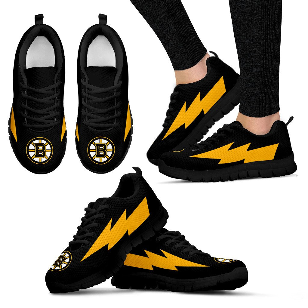 Colorful Style Boston Bruins Sneakers Thunder Lightning Amazing Logo