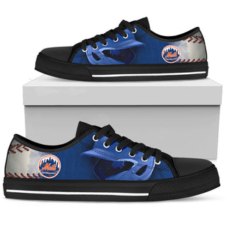 Artistic Scratch Of New York Mets Low Top Shoes