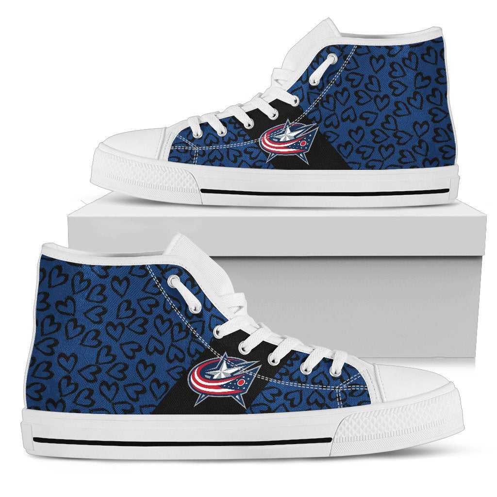 Perfect Cross Color Absolutely Nice Columbus Blue Jackets High Top Shoes