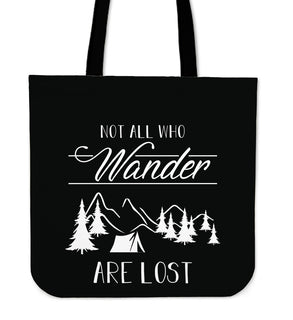 Not All Who Wander Camping Tote Bags