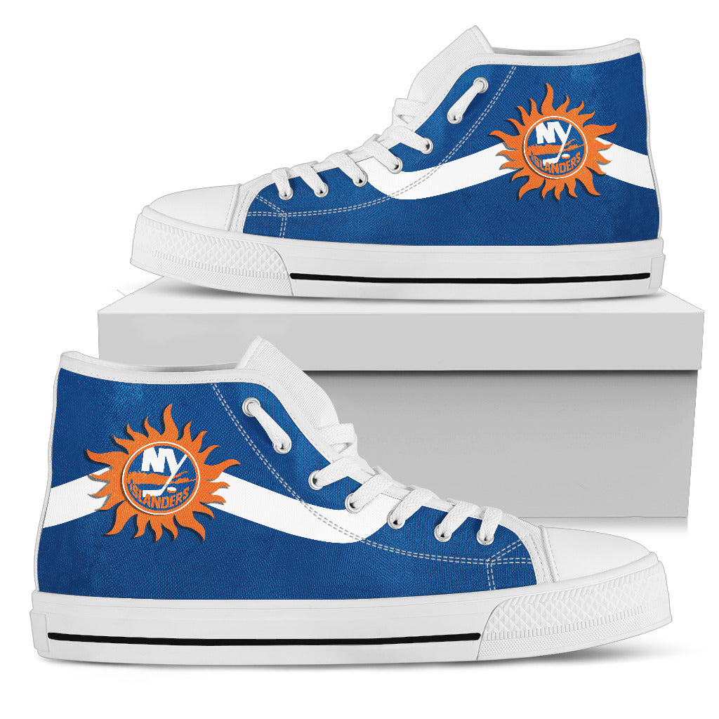 Simple Van Sun Flame New York Islanders High Top Shoes