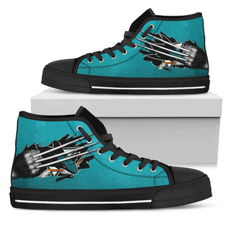 Scratch Of The Wolf San Jose Sharks High Top Shoes