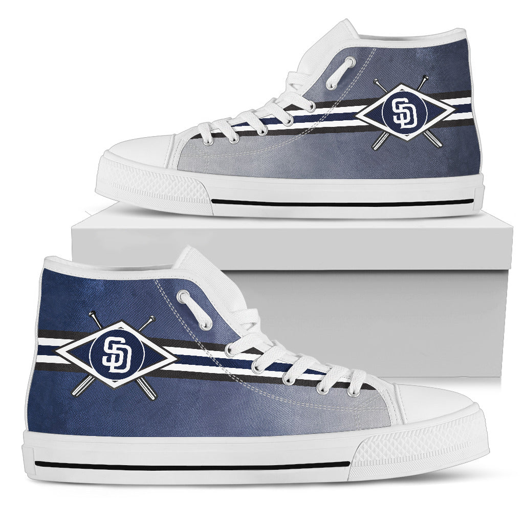 Double Stick Check San Diego Padres High Top Shoes