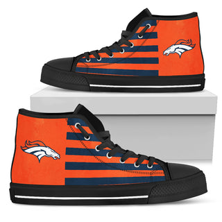 American Flag Denver Broncos High Top Shoes