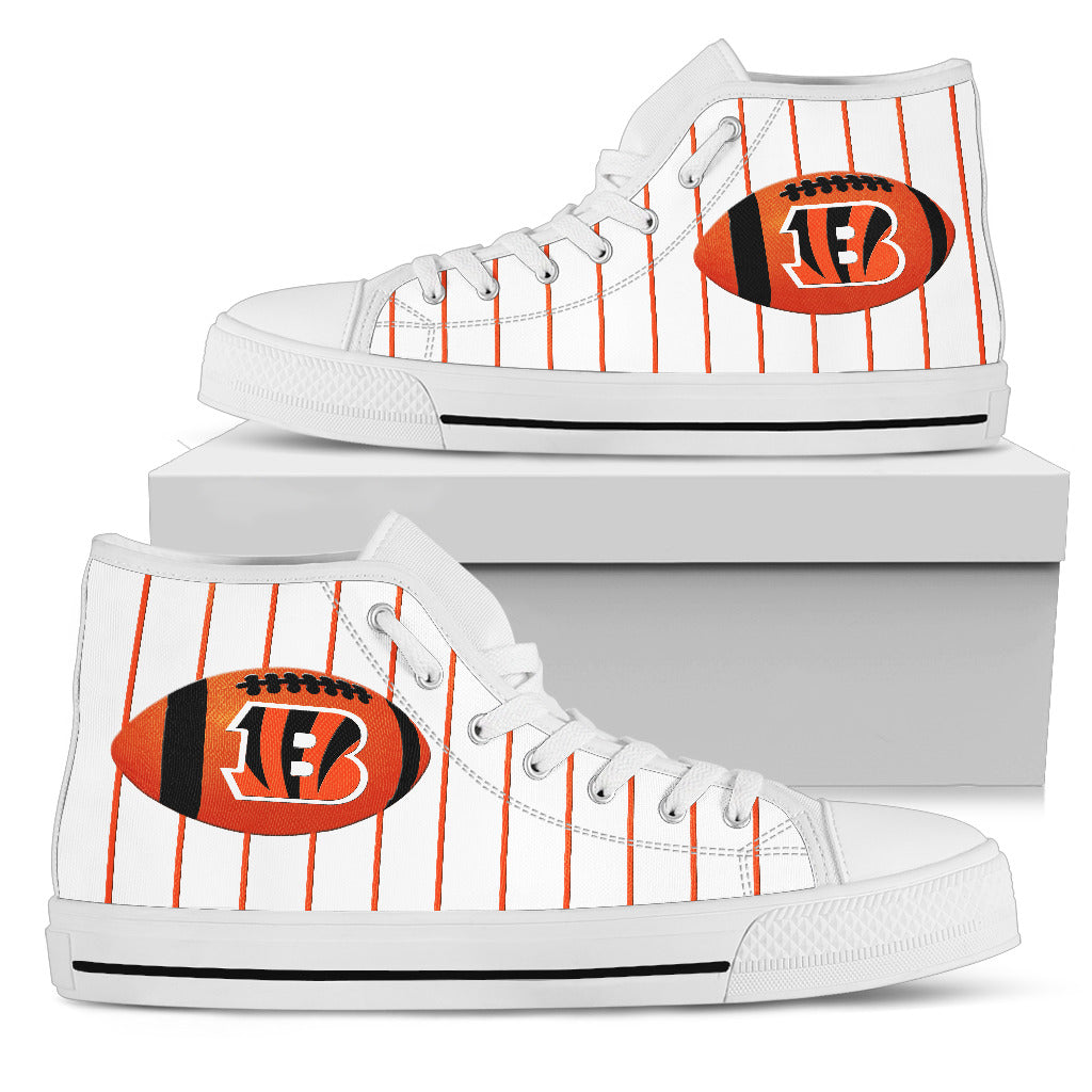 Straight Line With Deep Circle Cincinnati Bengals High Top Shoes