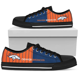Simple Design Vertical Stripes Denver Broncos Low Top Shoes