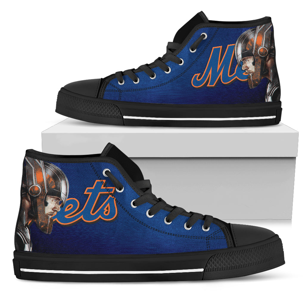 Thor Head Beside New York Mets High Top Shoes