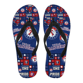 Pride Flag Texas Rangers Flip Flops