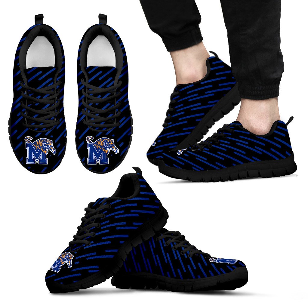 Marvelous Striped Stunning Logo Memphis Tigers Sneakers