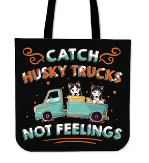 Catch Husky Trucks Tote Bags
