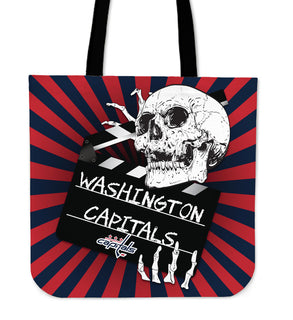 Clapper Film Skull Washington Capitals Tote Bags