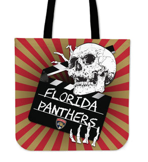 Clapper Film Skull Florida Panthers Tote Bags
