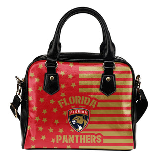 Twinkle Star With Line Florida Panthers Shoulder Handbags